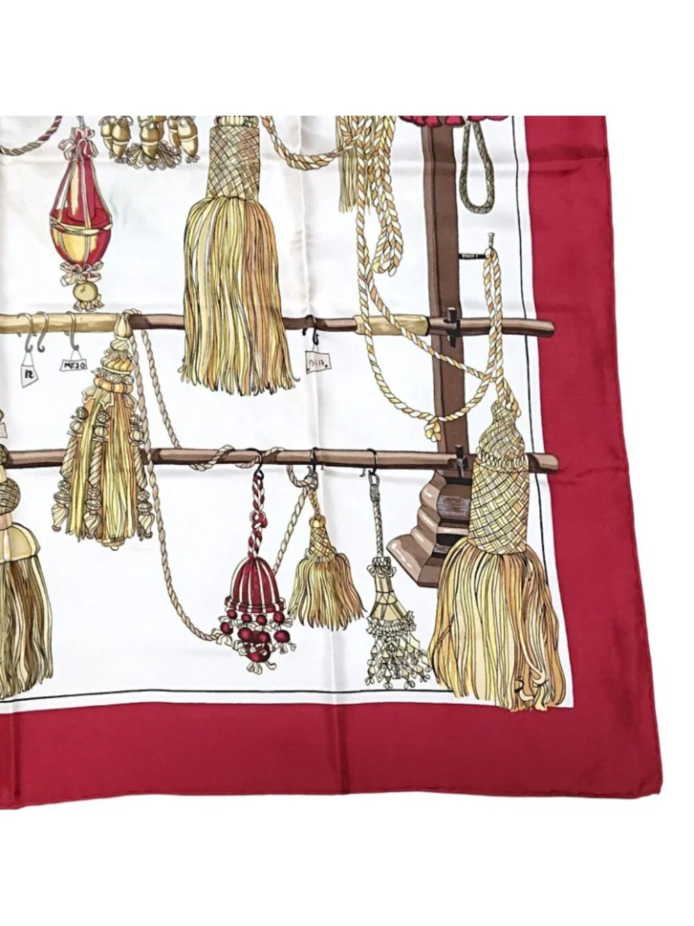 Hermes Carre 90 Passementerie Tassel Silk Scarf